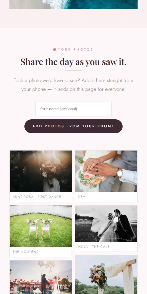The photo wall on a phone